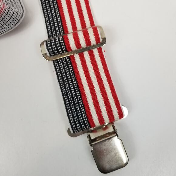 Custom Leather Craft American Flag Heavy Duty Elastic Suspenders - Picture 3 of 3